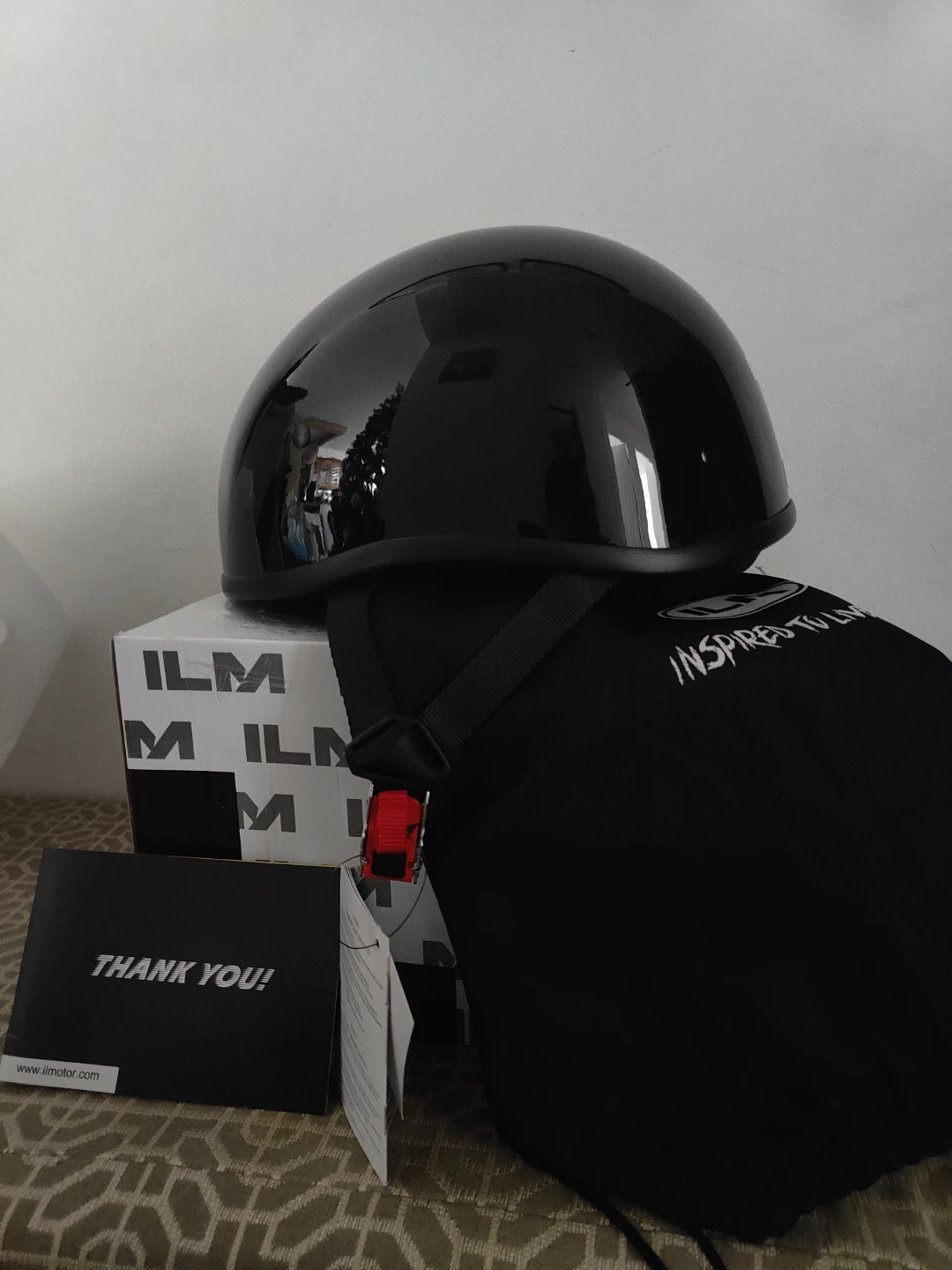 New ILM 883V Motorcycle Half Helmet - Gloss Black XL - photo 4