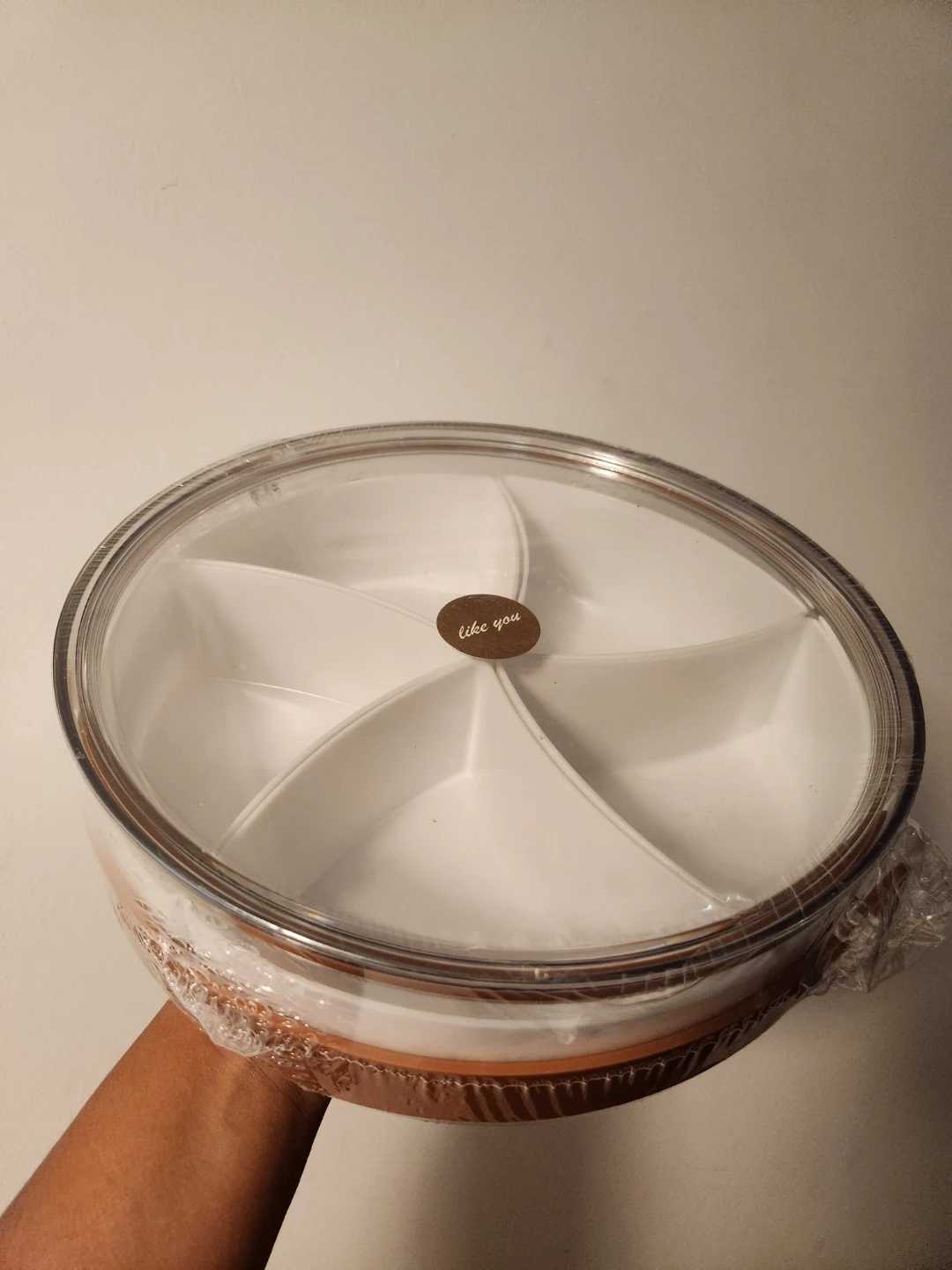 Round Rotating Snack Tray with Compartments- New - photo 2