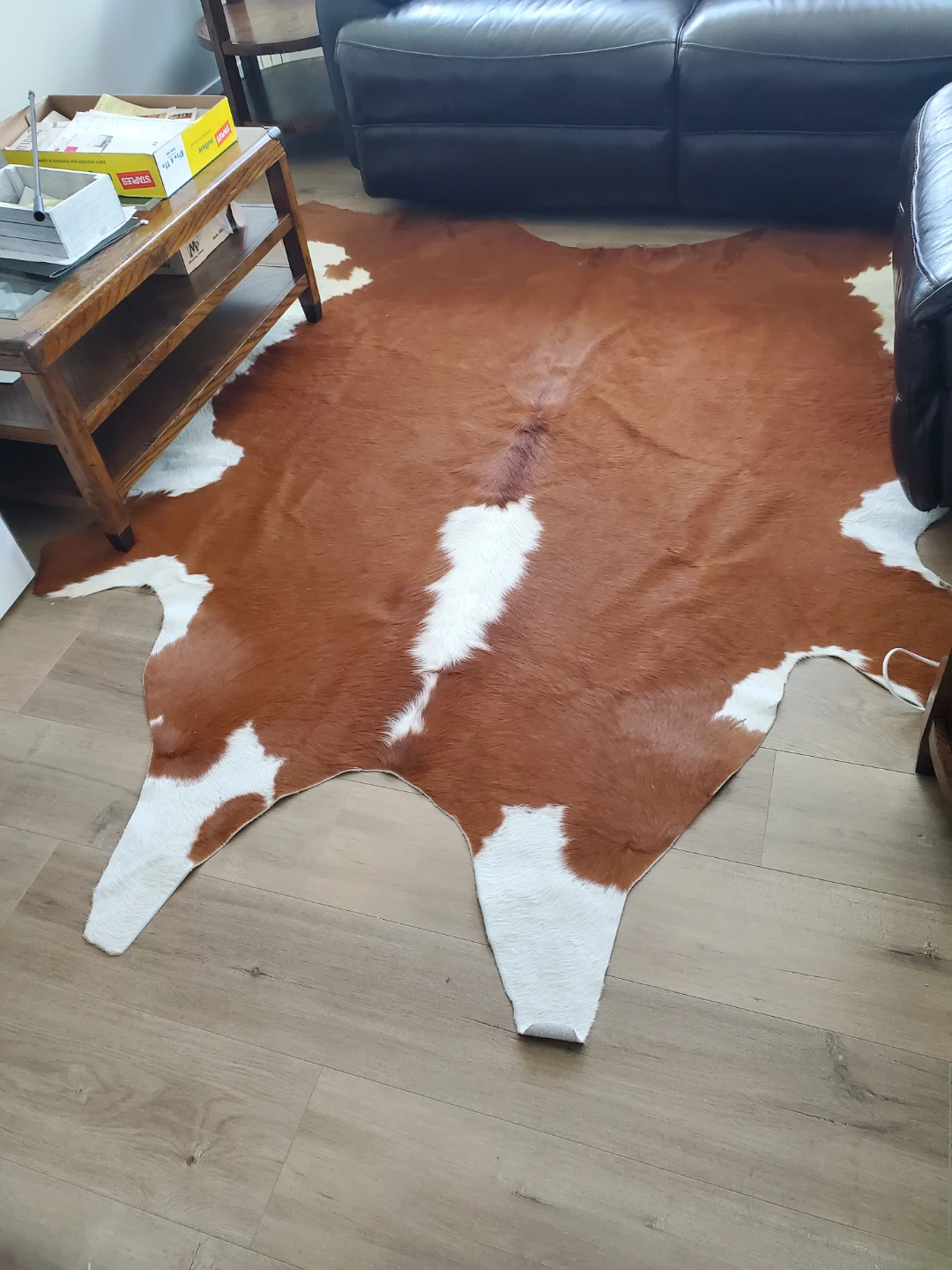 Brown and White Cowhide Rug - photo 2