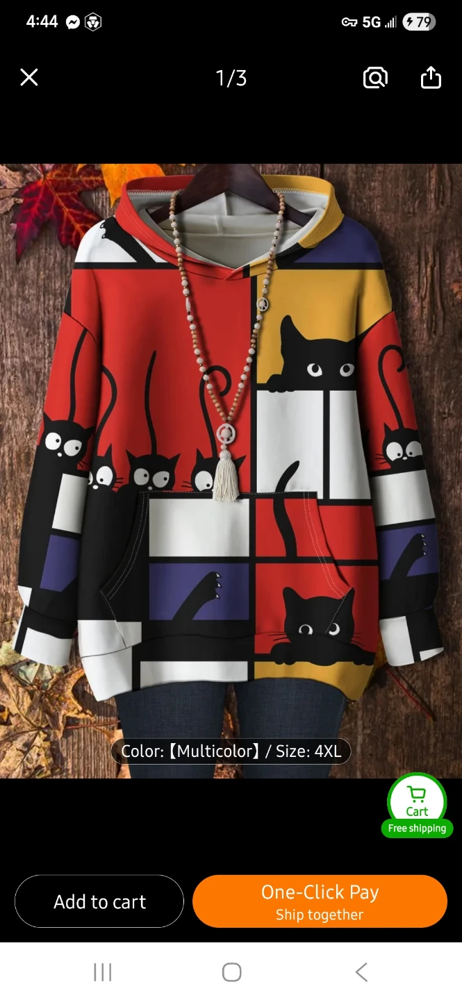 NEW Multicolor Cat Print Hoodie 😻