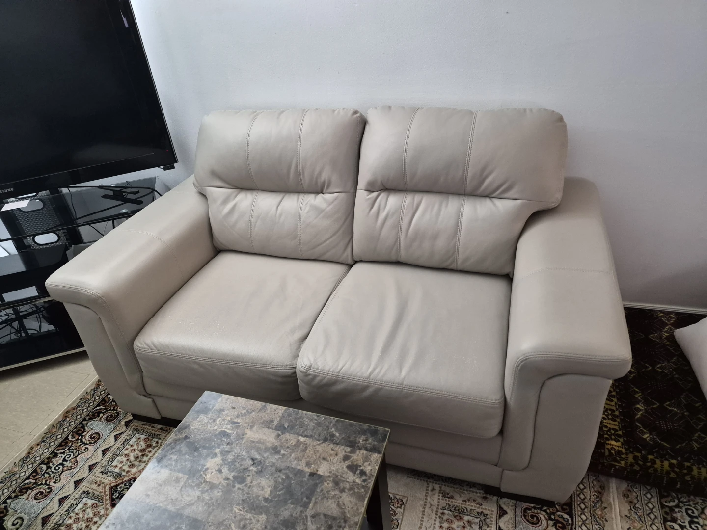 Beige sofas, TV with stand, Dining Table, Coffee tables for sale - photo 2