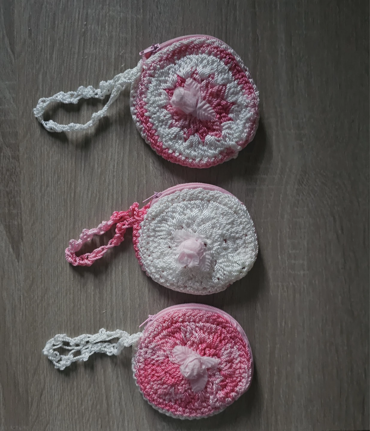 Handmade Crochet Coin Purses with Flower Detail - photo 3
