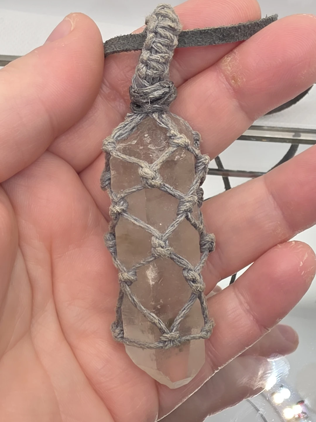 Crystal Quartz Macrame Necklace