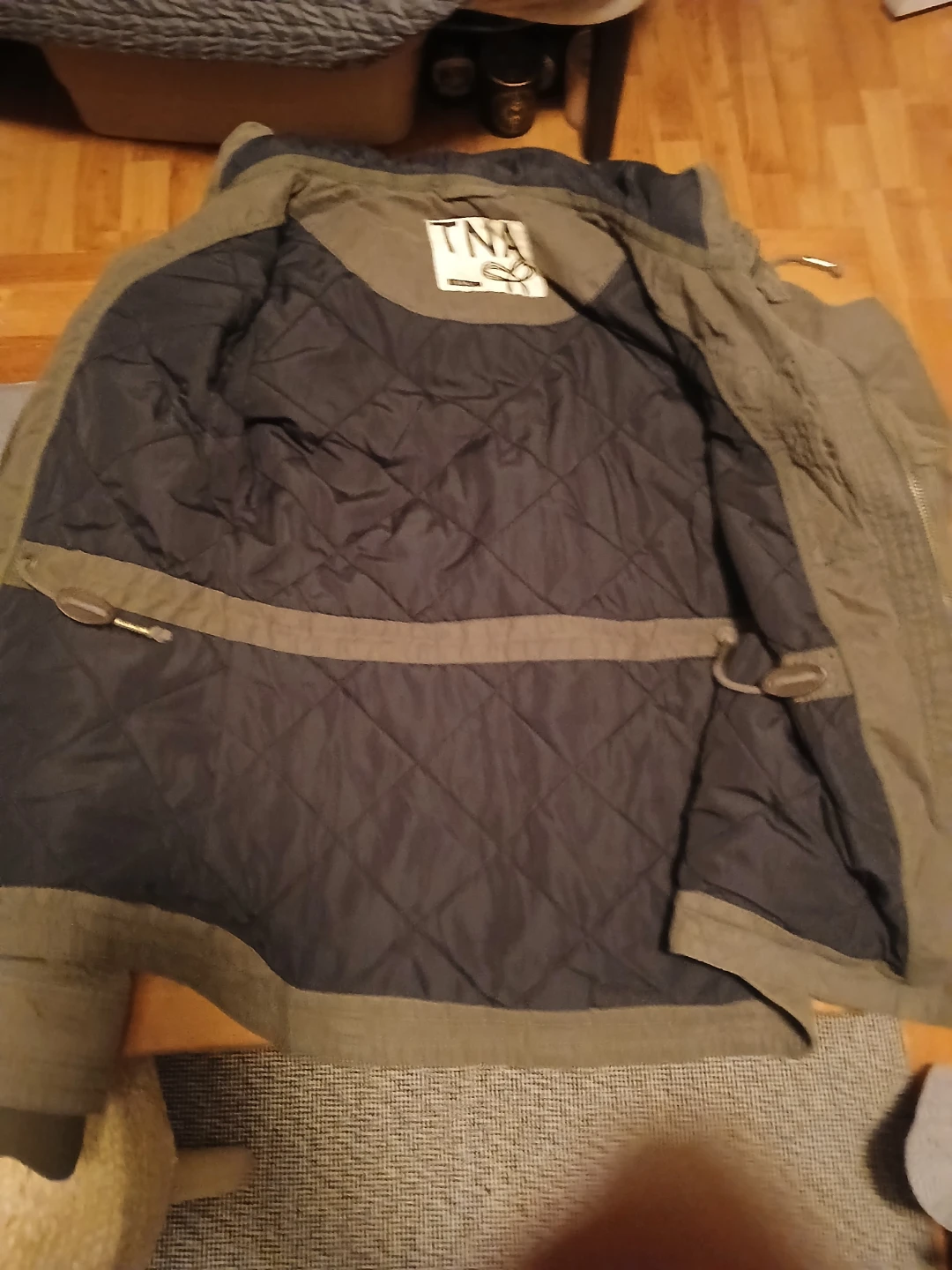 TNA Olive Green Hooded Jacket Size Small - photo 5