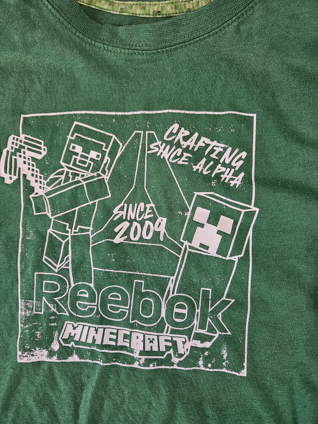 Reebok Minecraft Green Long Sleeve Shirt - Size M - photo 2