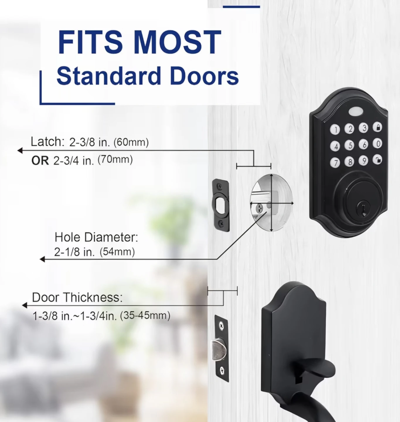 Black Electronic Door Lock Set - photo 3