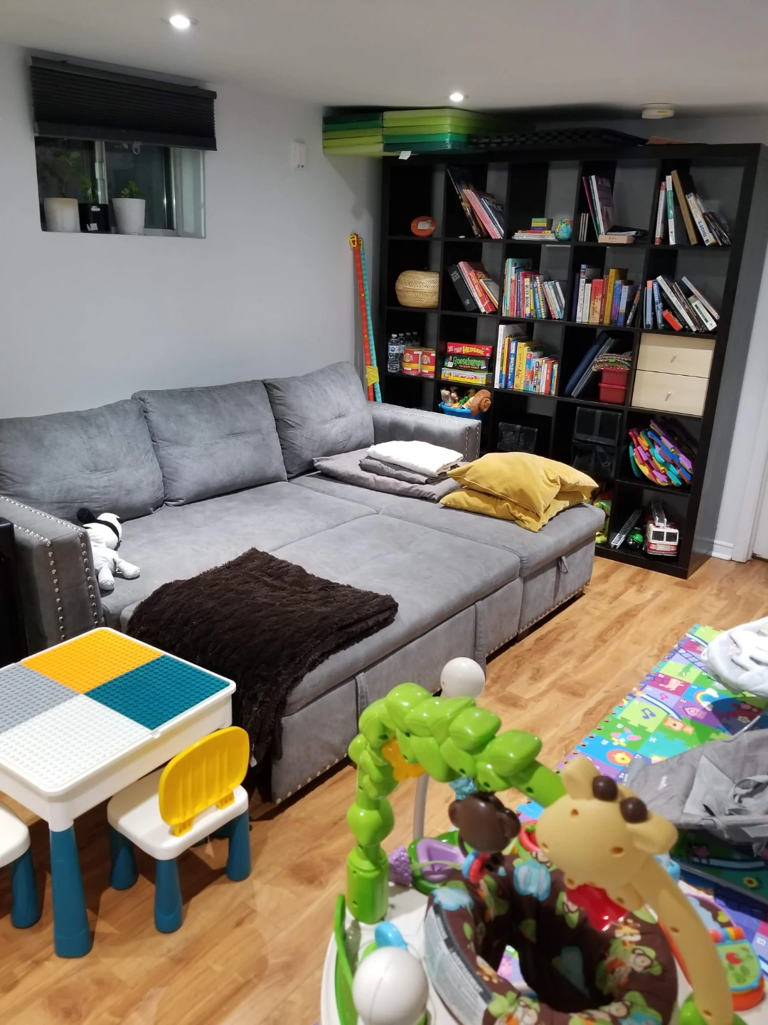 Grey Sectional Sofa Bed with Storage - photo 3