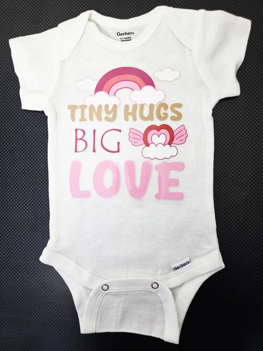 Custom 0-3 Months Onesie - Tiny Hugs Big Love