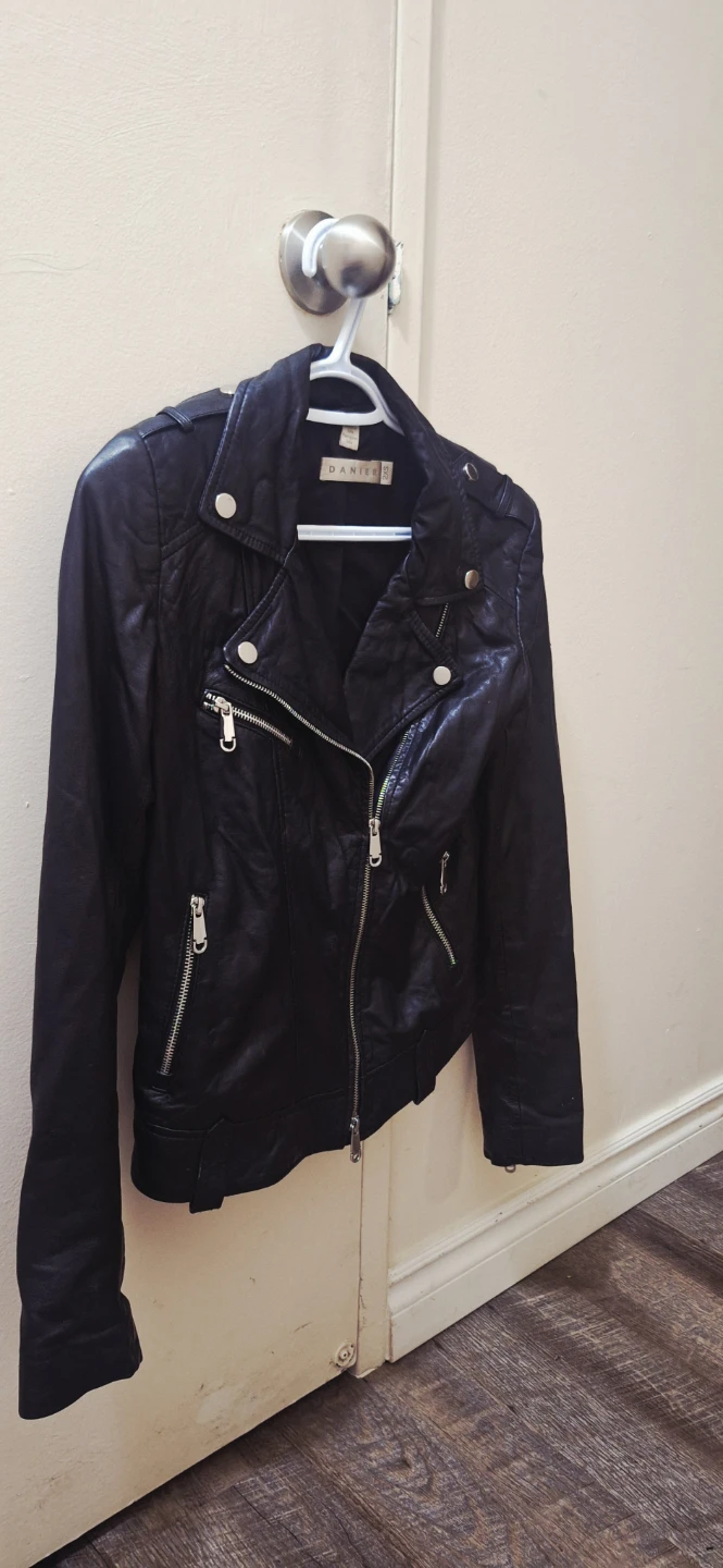 Danier Black Leather moto Jacket