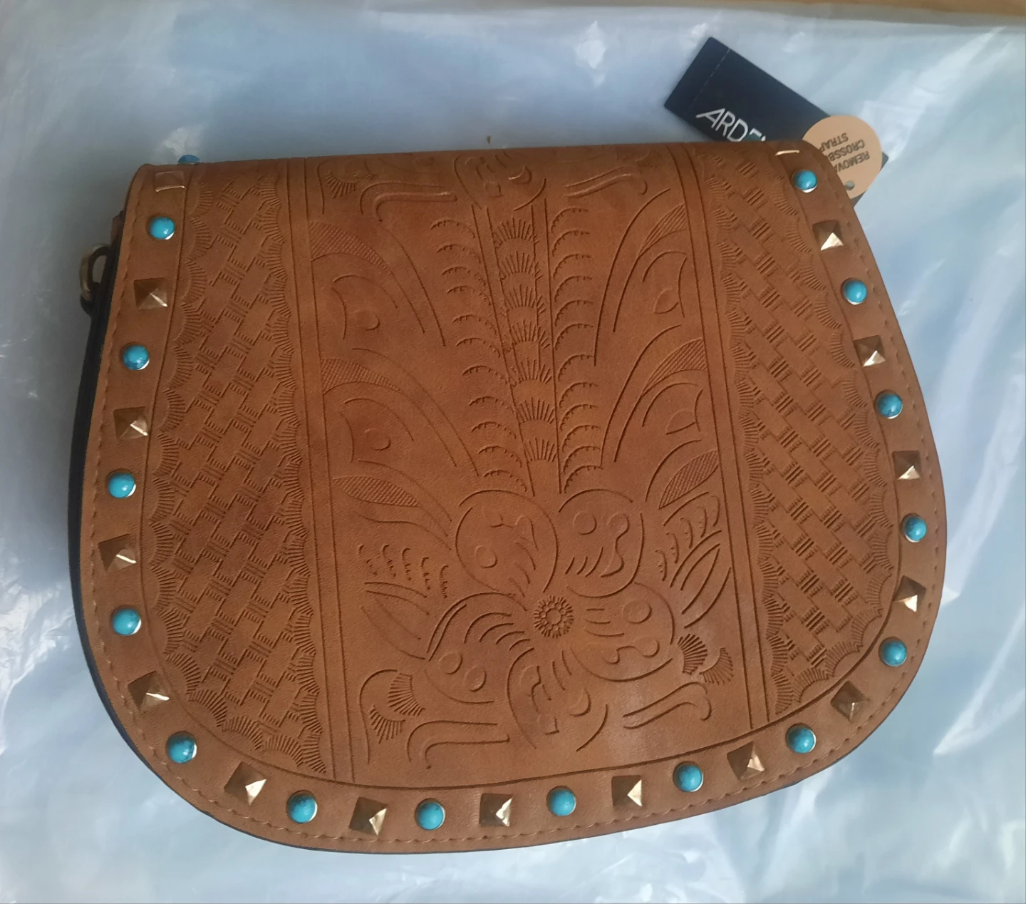 Embossed Faux Leather Crossbody Bag - photo 5
