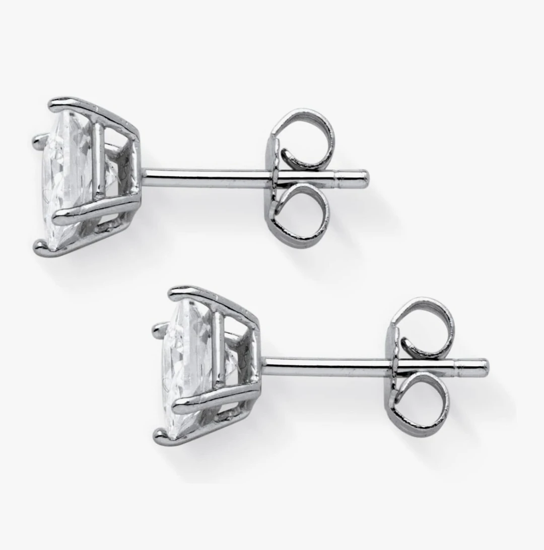 Moissanite 925 Sterling Silver Stud Earrings - photo 2