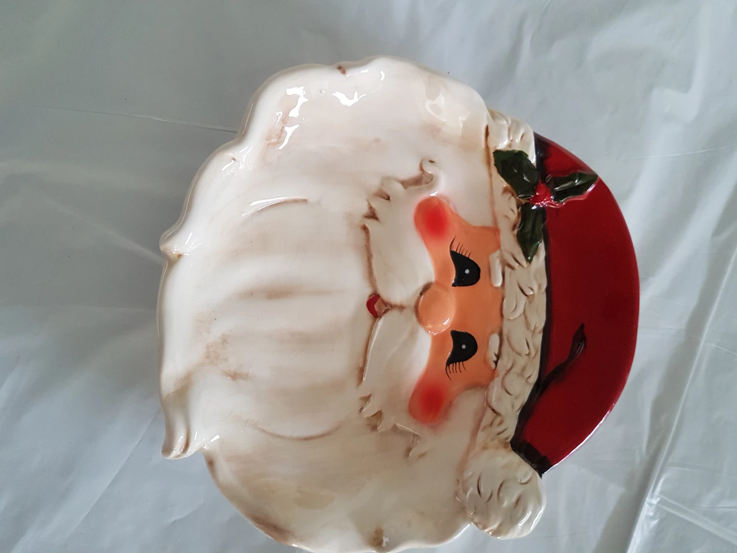 Vintage Santa Claus Ceramic Serving Dish
