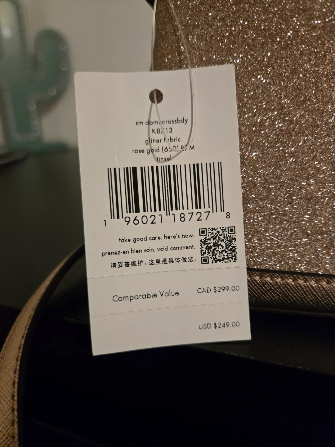 Brand new Kate Spade Glitter Dome Crossbody Bag Rose Gold - photo 4