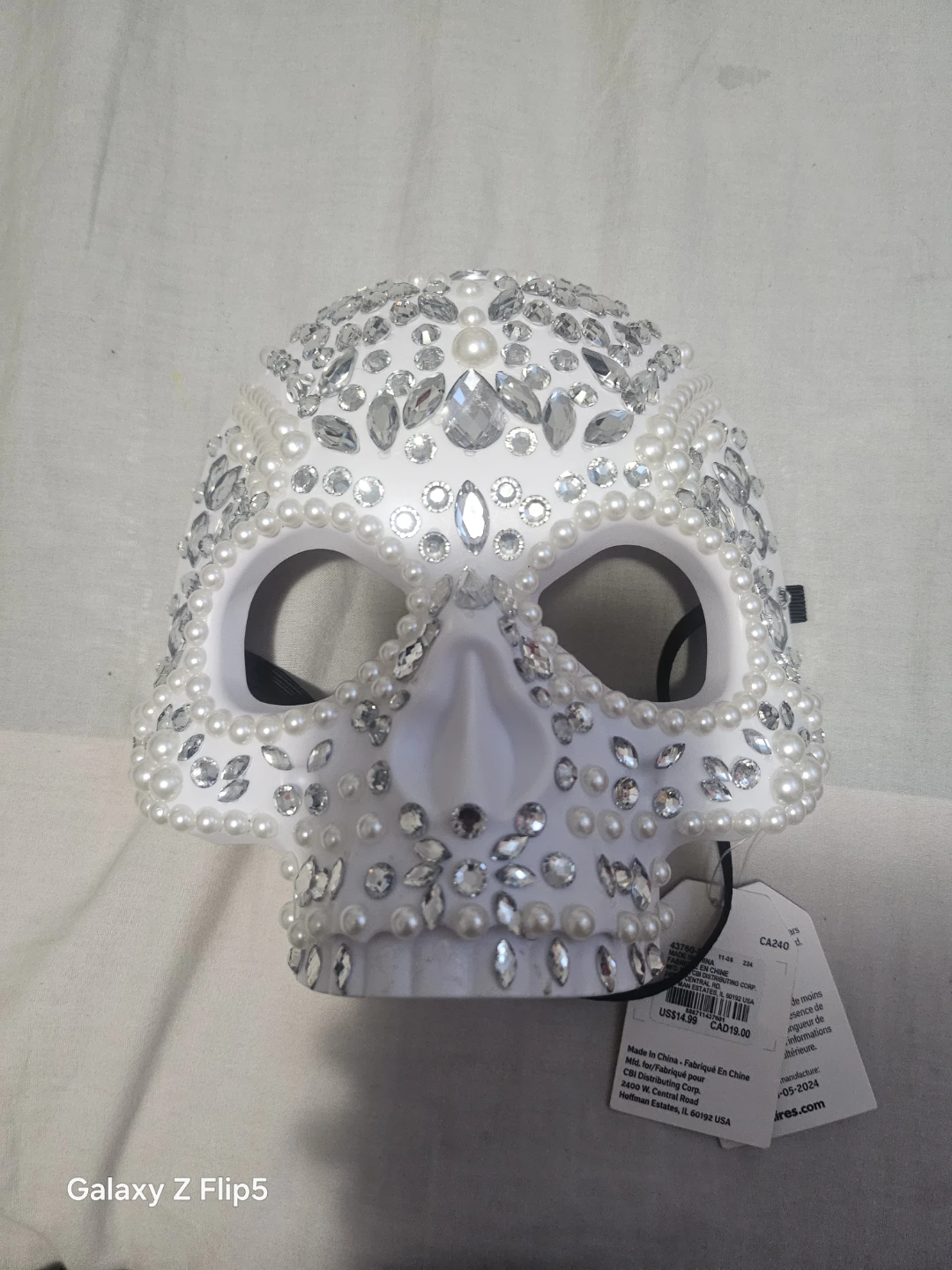 White Bejeweled Skull Mask