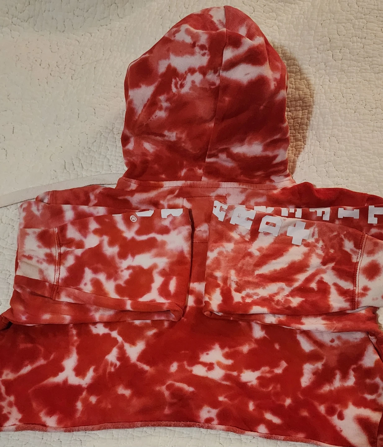 Lifeguard Red Tie Dye Crop Hoodie - Small - photo 3