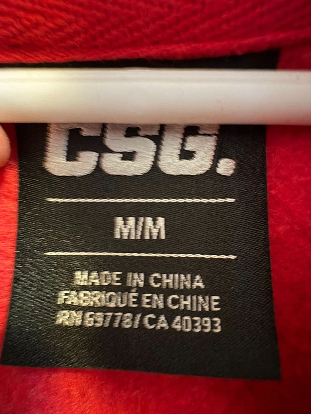 CSG Red Zip-Up Hoodie - Size M - photo 3