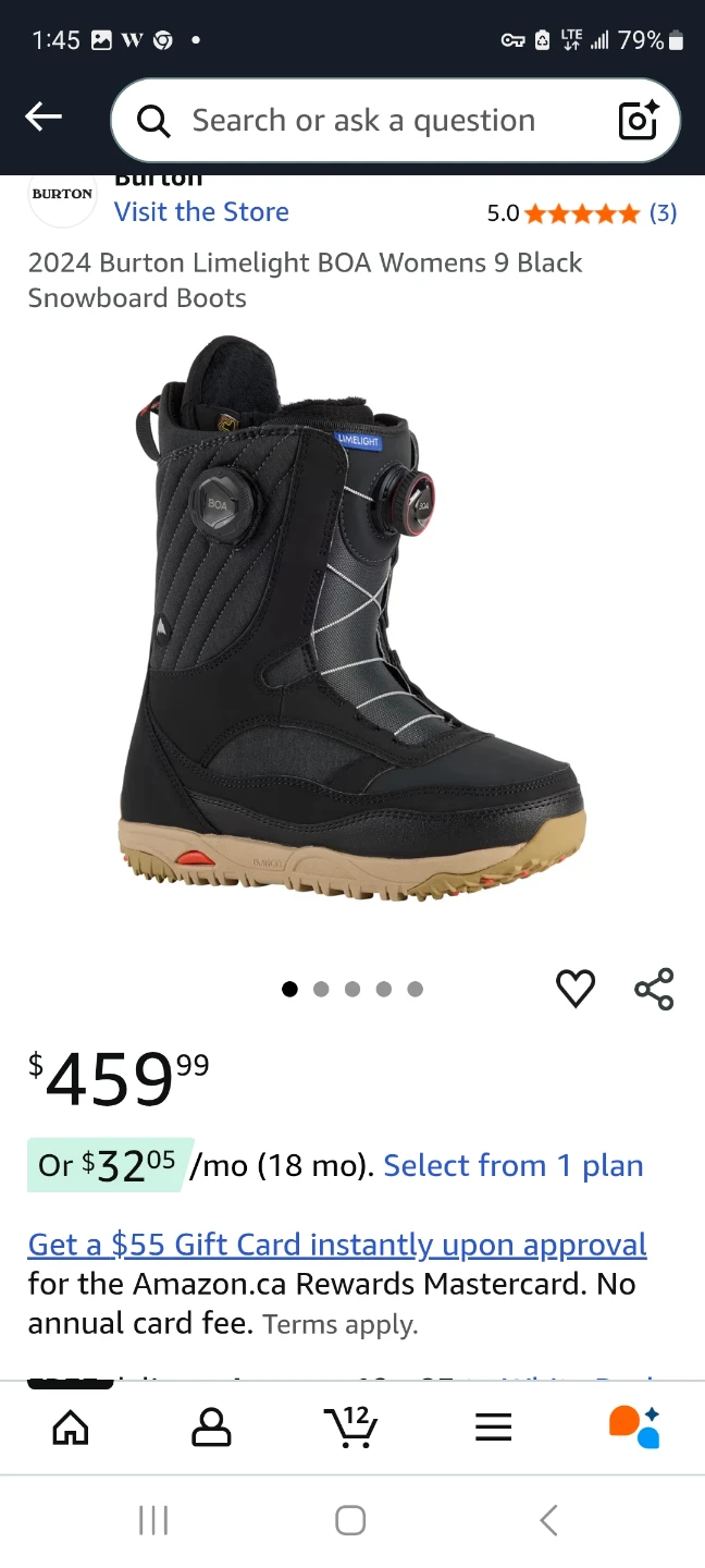 Burton Limelight BOA Women's Snowboard Boots - Size 9