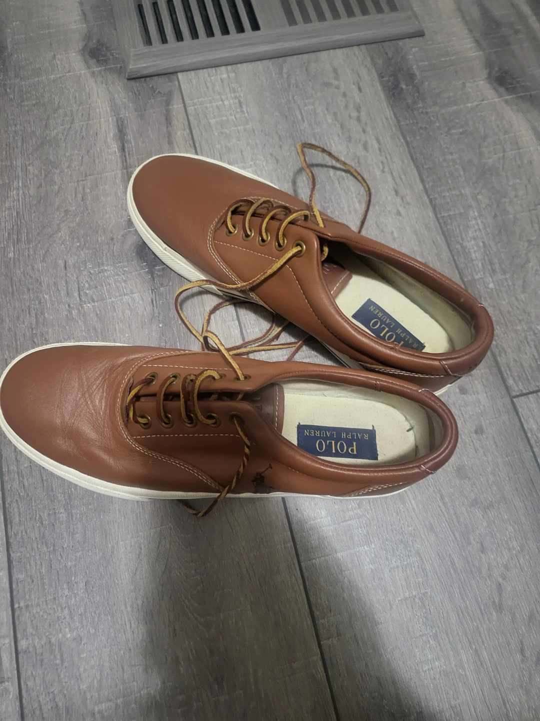 Polo Ralph Lauren Brown Leather Sneakers - Size 9D