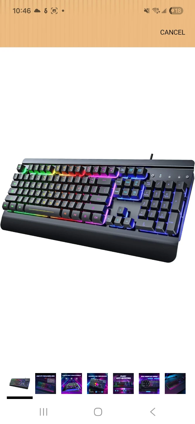 RGB Gaming Keyboard - 19 Key Anti-Ghosting
