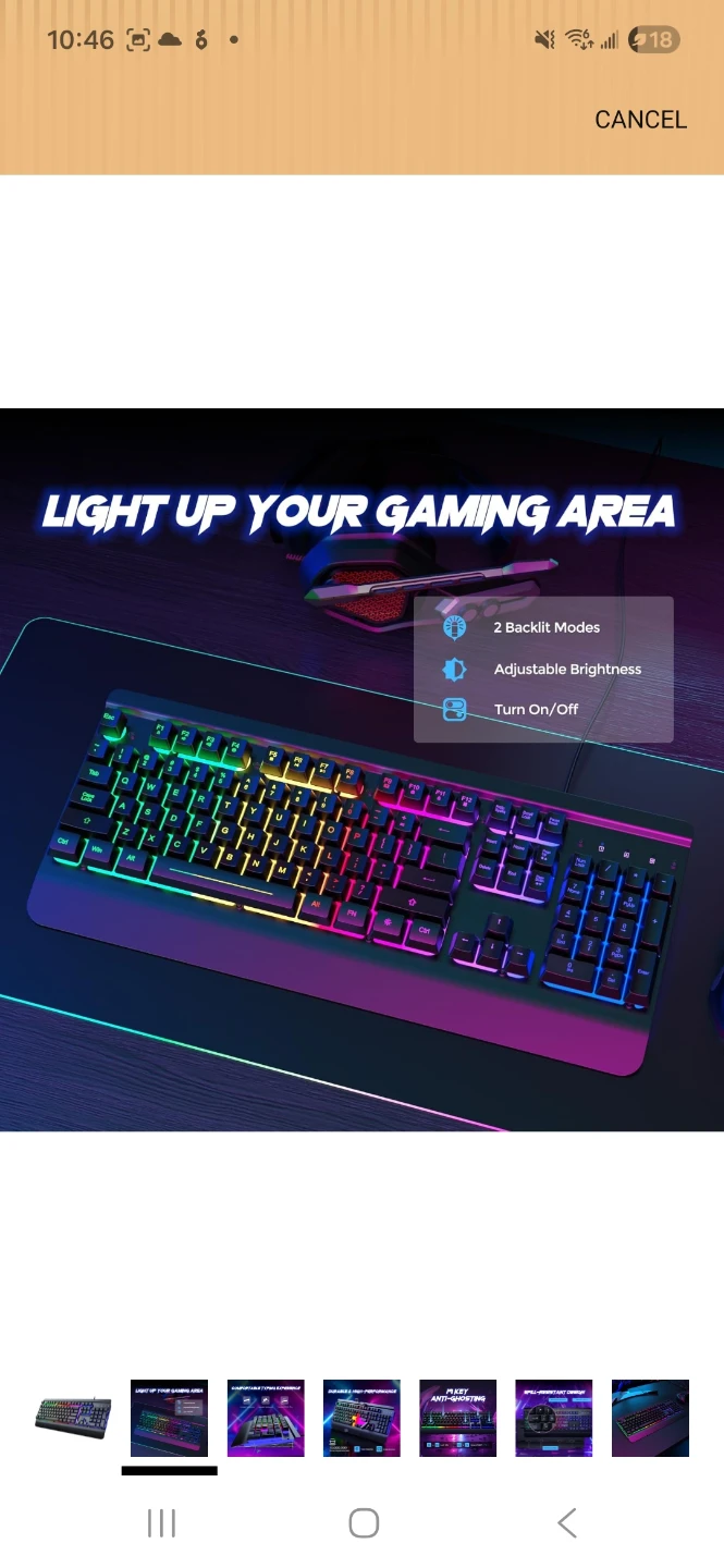 RGB Gaming Keyboard - 19 Key Anti-Ghosting - photo 2
