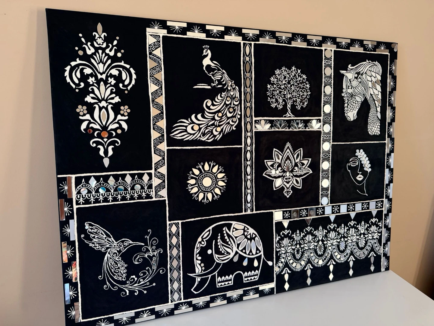 Handmade Mirrored Texture Wall Art - photo 4