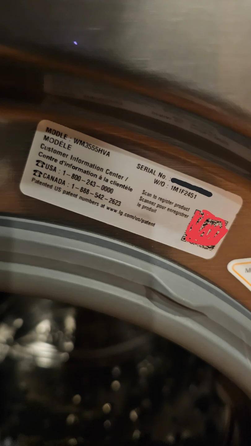 LG WM3555HVA Washing Machine