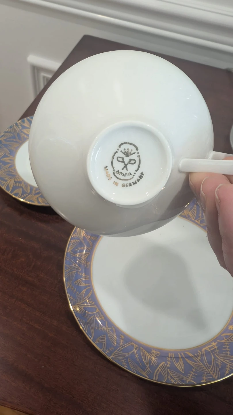 Bavaria Tea Cup, Saucer & Plate Set - Blue & Gold - photo 5