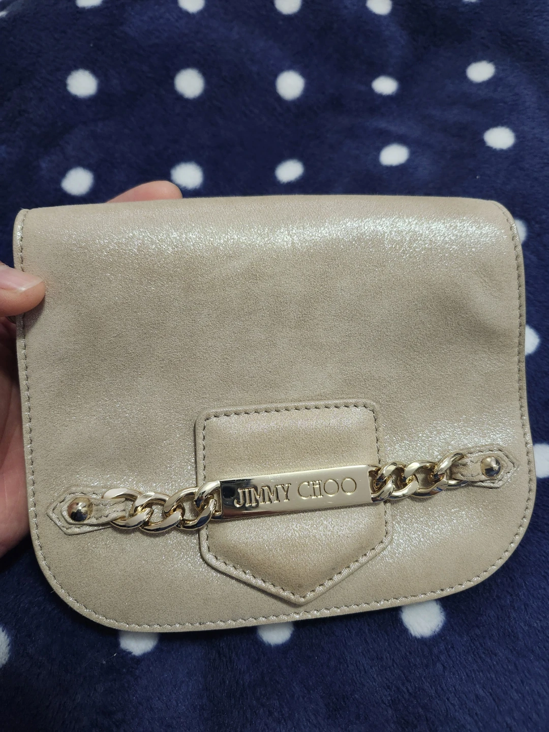 Authentic Jimmy Choo Beige Leather Crossbody Bag