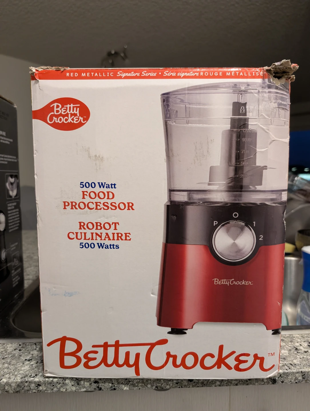 Betty Crocker 500W Food Processor - Red Metallic