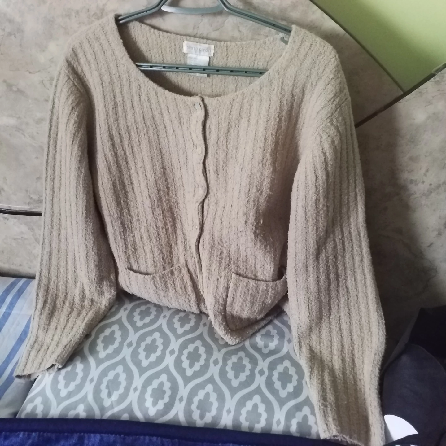Pierre Cardin beige knit cardigan
