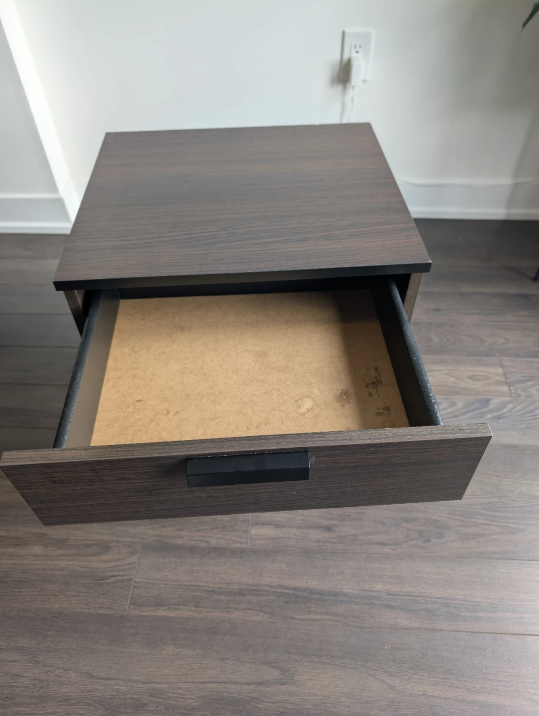 Brown IKEA Wood Nightstand with Drawer
