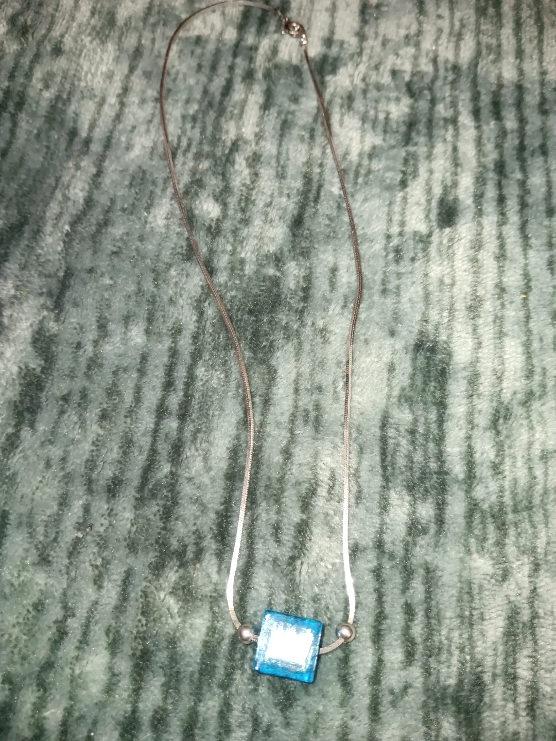Blue Cube Necklace and Earring Set - photo 3