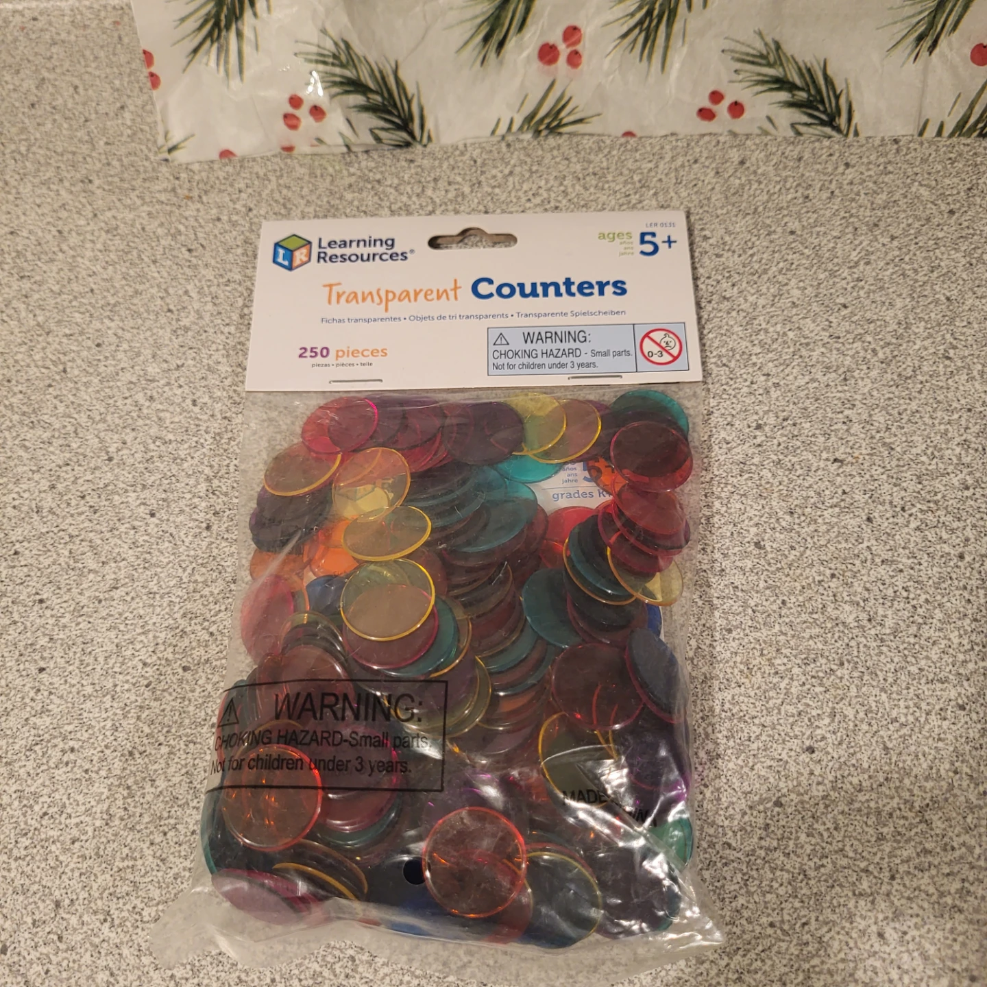 Learning Resources Transparent Counters, 250 Pieces, Ages 5+