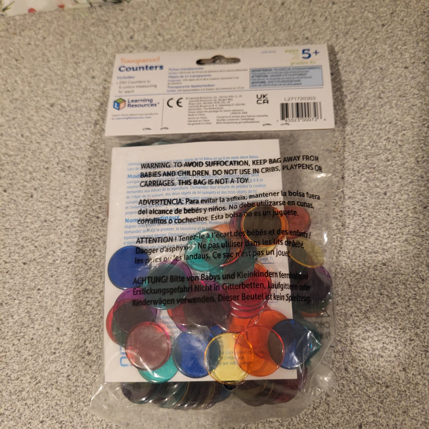 Learning Resources Transparent Counters, 250 Pieces, Ages 5+ - photo 2