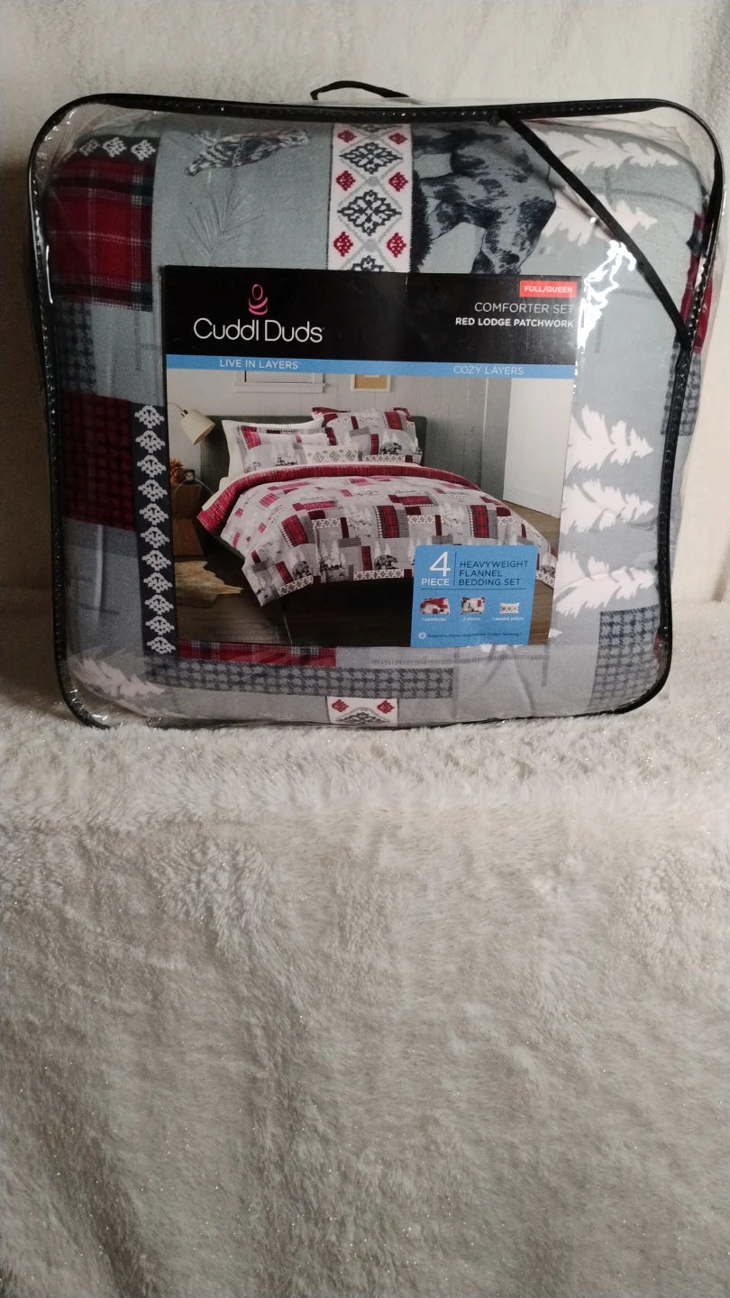 Cuddl Duds Full/Queen Comforter Set - Red Lodge Patchwork