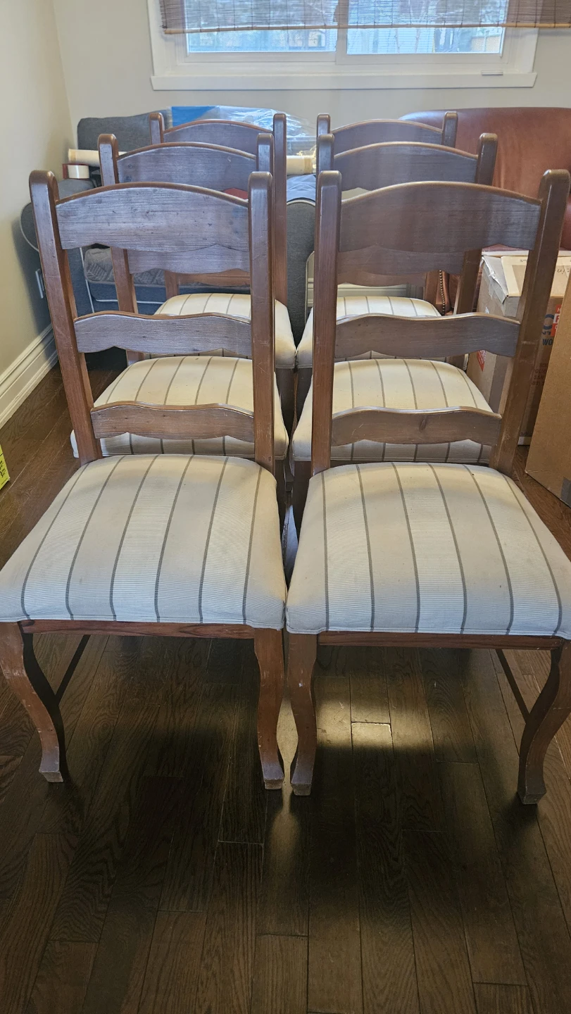 Set of 6 Wooden Dining Chairs - real wood