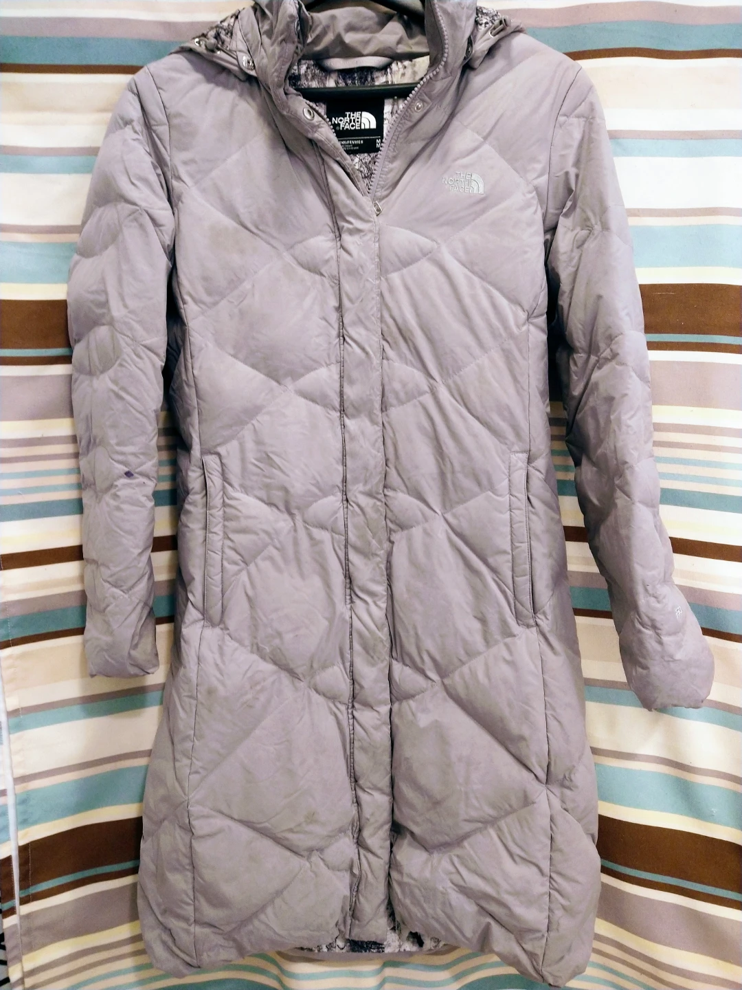 NorthFace Size Medium Miss Metro Grey Winter Coat With Hood