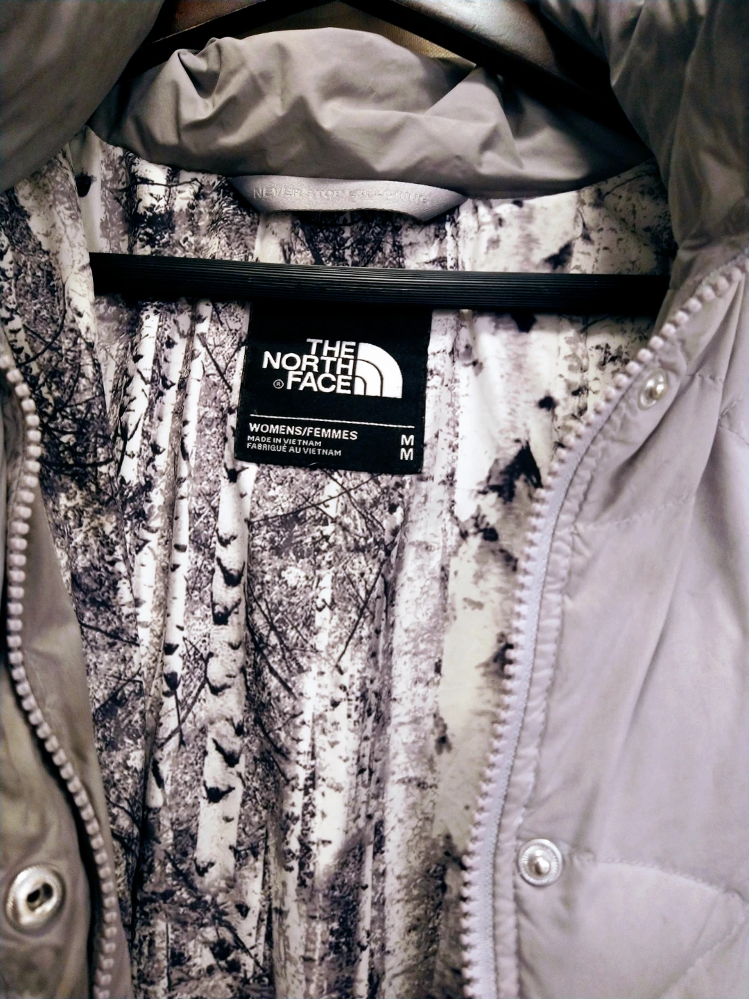 NorthFace Size Medium Miss Metro Grey Winter Coat With Hood - photo 2