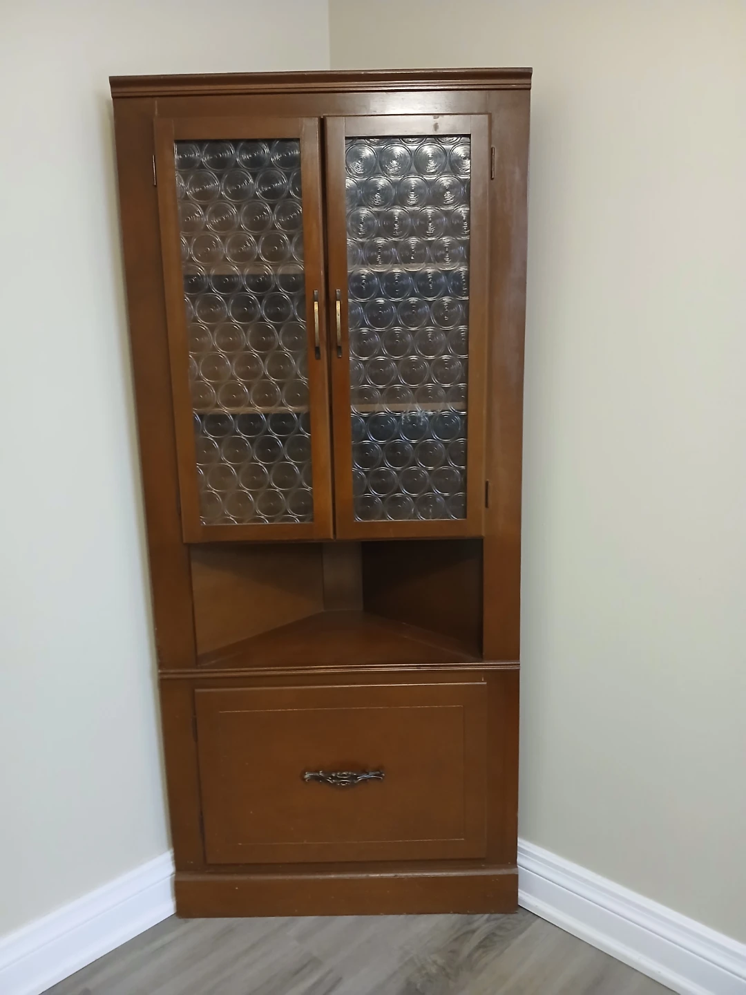 Wooden Corner Cabinet with Glass Doors - photo 2
