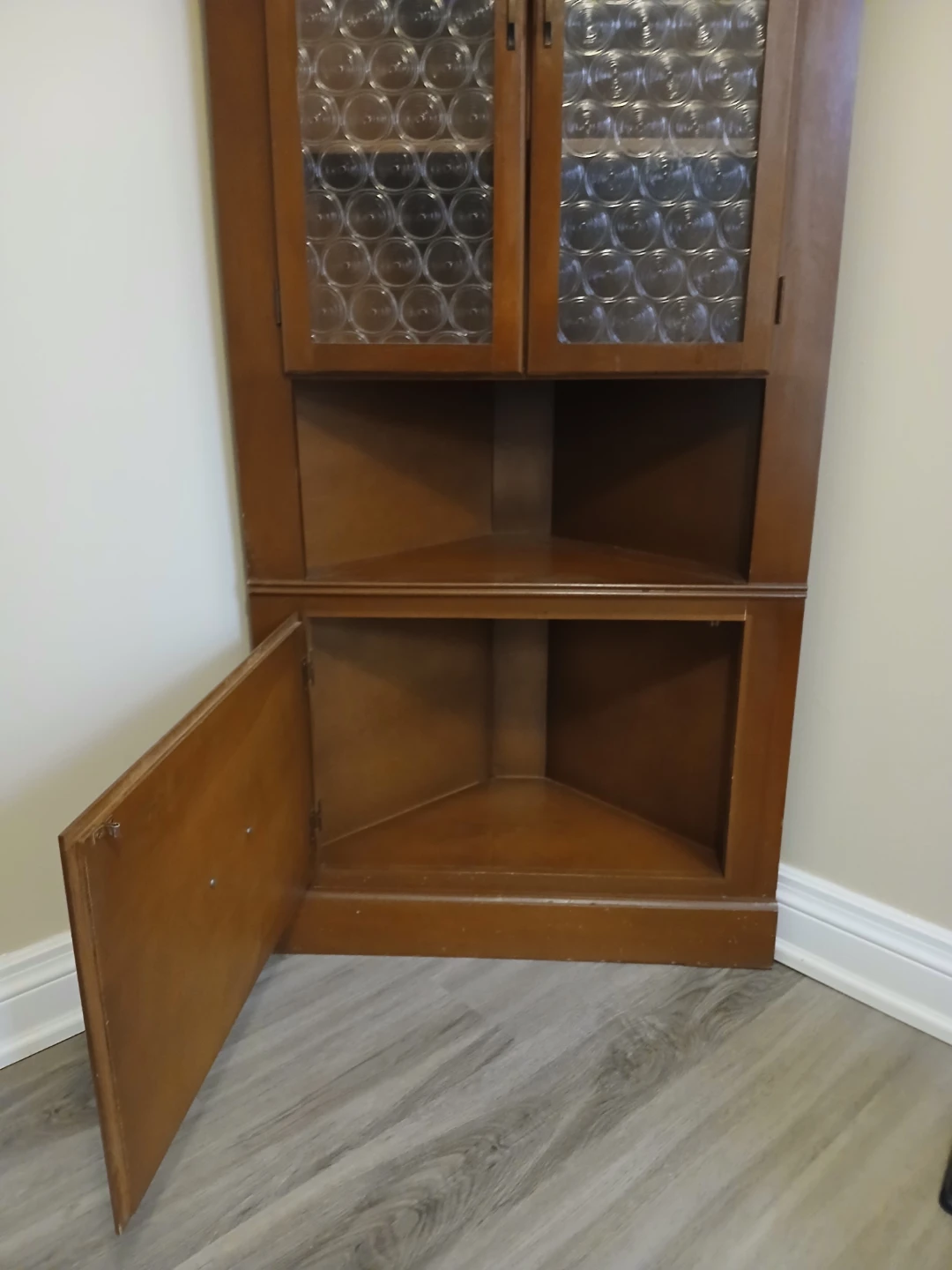 Wooden Corner Cabinet with Glass Doors - photo 4
