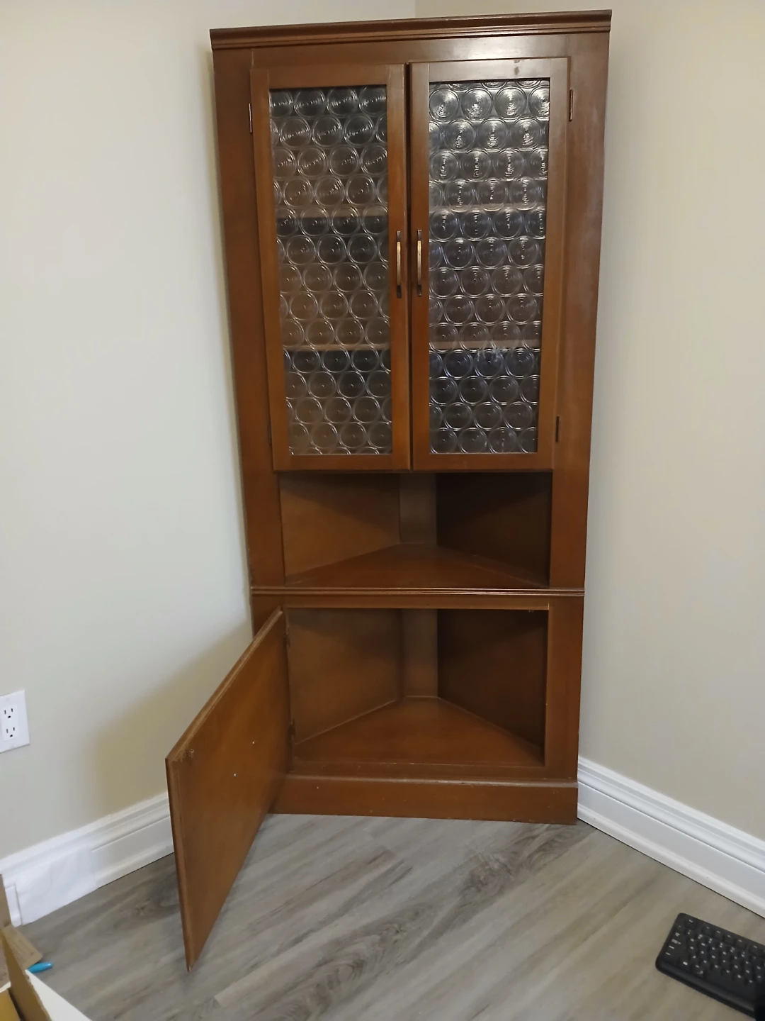 Wooden Corner Cabinet with Glass Doors - photo 5