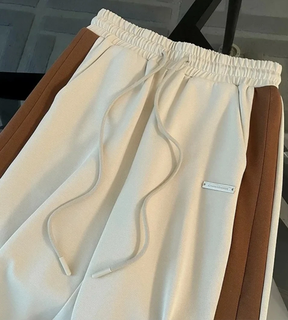 Beige Tracksuit Set with Brown Stripes - photo 3