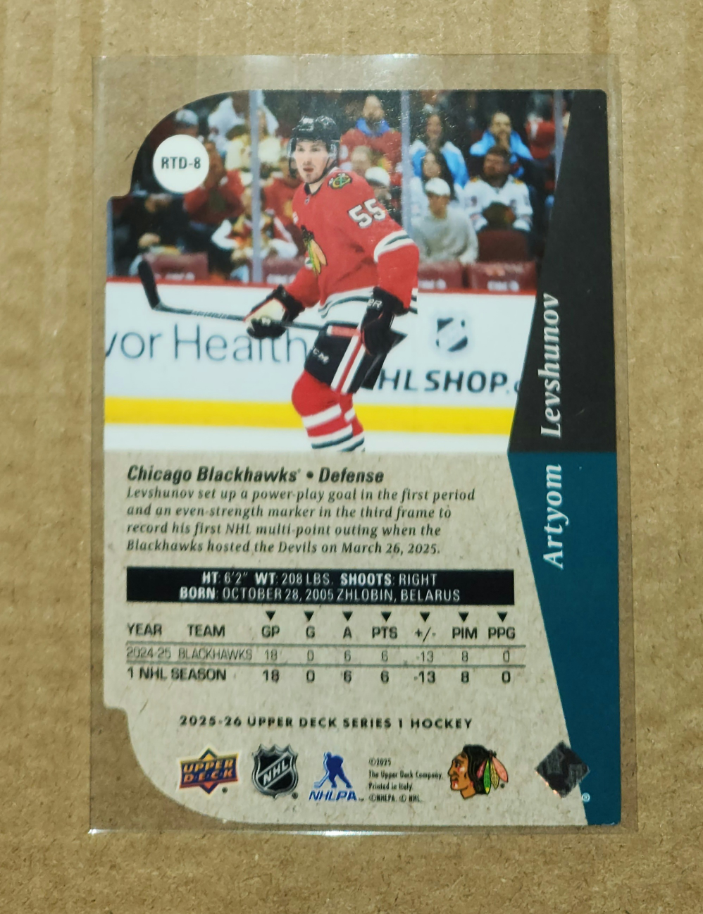 Pick Up Artyom Levshunov Rookie Card Chicago Blackhawks - photo 2