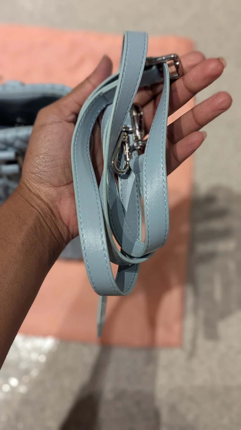 Miu Miu Light Blue Quilted Leather Handbag with Crystal Chain - photo 5