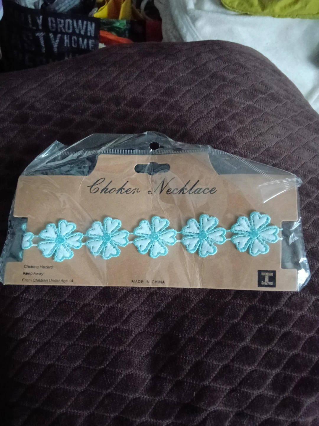 Light Blue Flower Choker Necklace