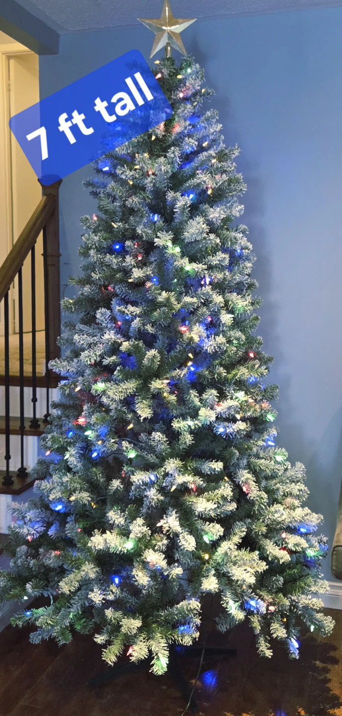 7 ft Pre-lit Christmas Tree with 9 Light Settings