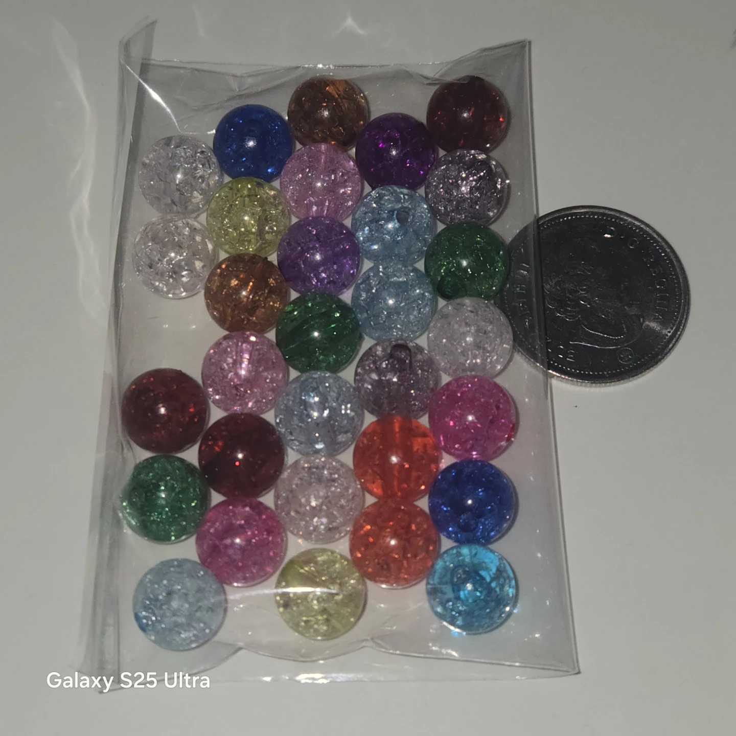 Crackled Glass Beads - Assorted Colours