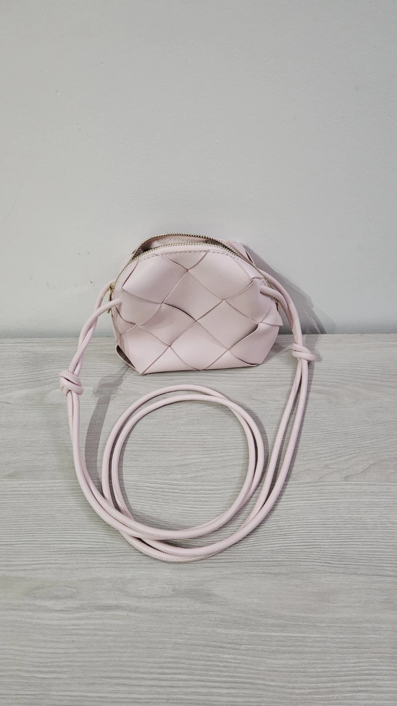 Pink Woven Crossbody Bag