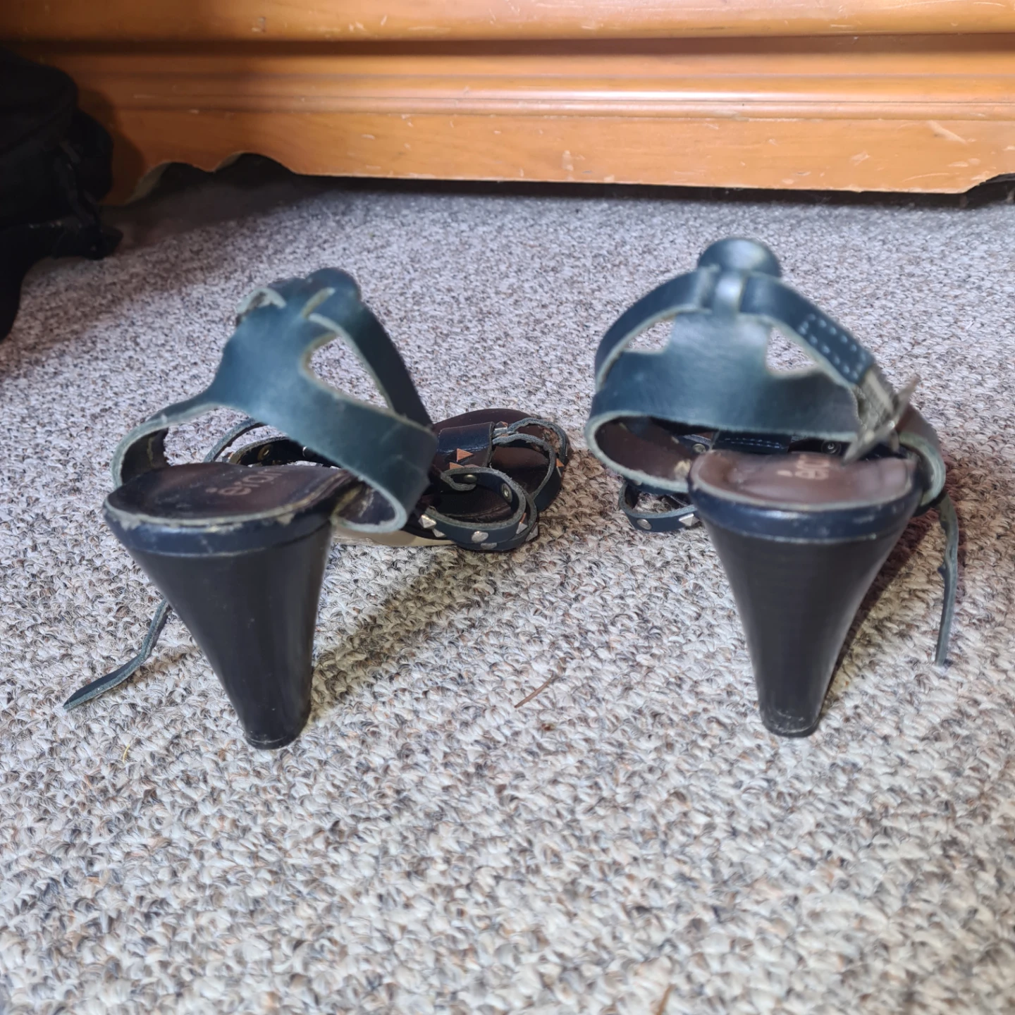 Éram Blue Studded Gladiator Heels Size 37 - photo 3