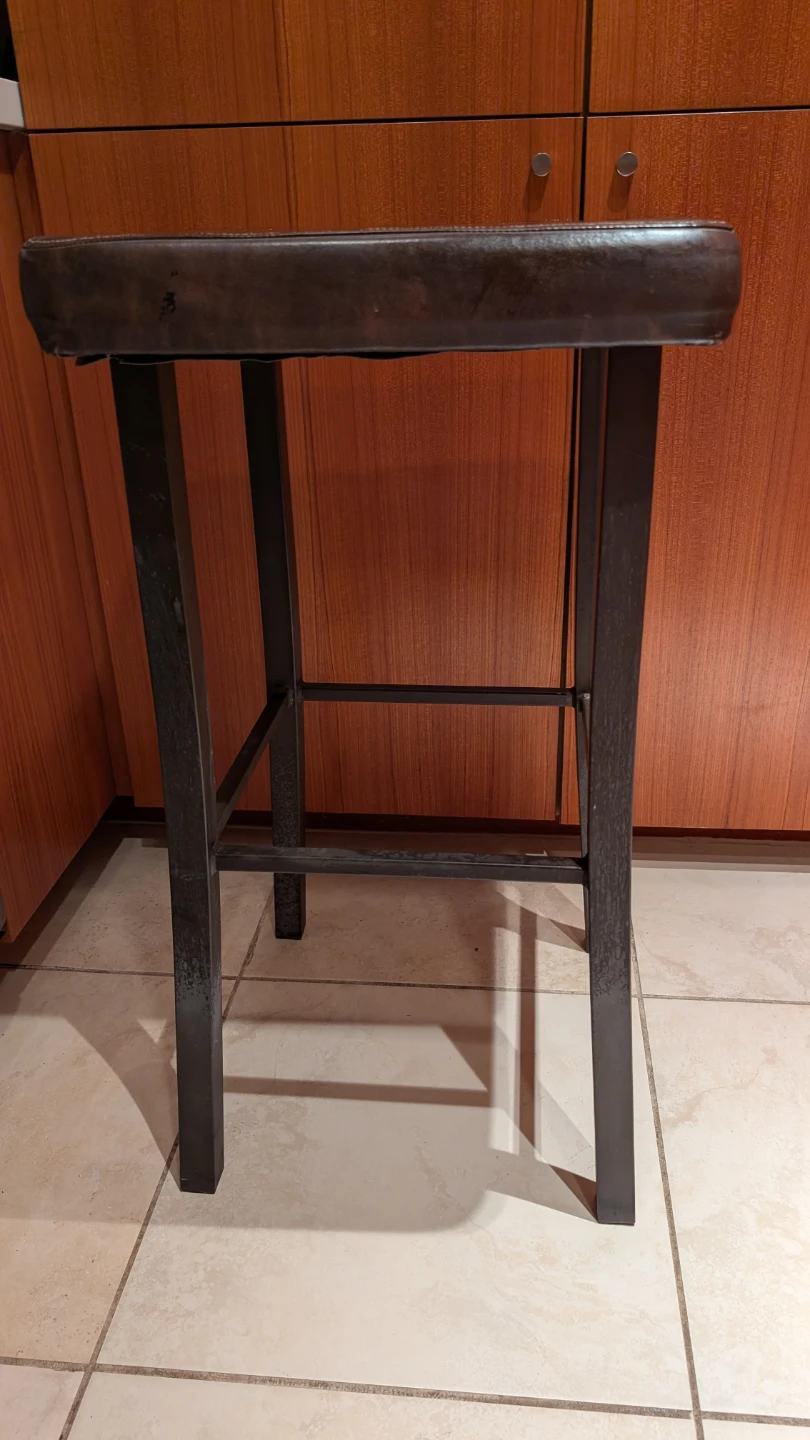 Brown Leather Top Stool